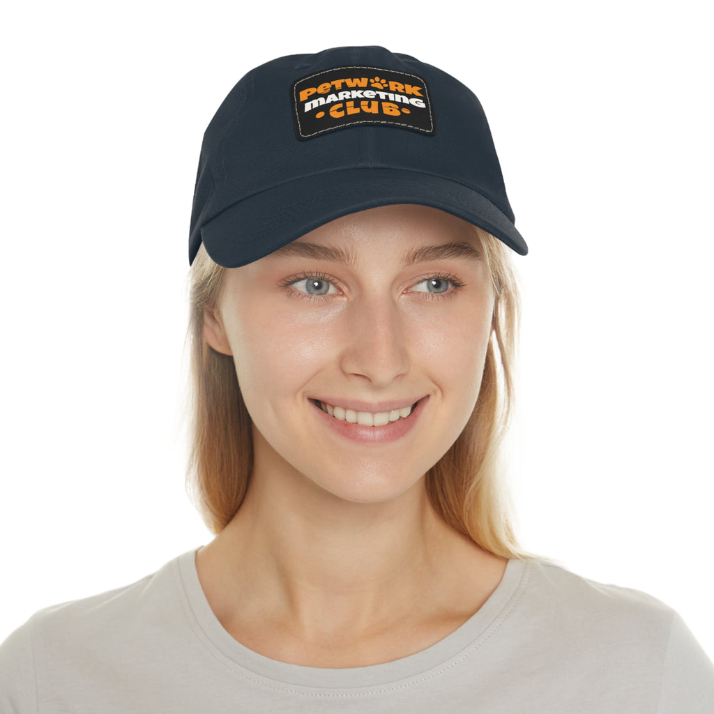 Petwork Marketing Club Dad Hat — Leather Patch Baseball Cap