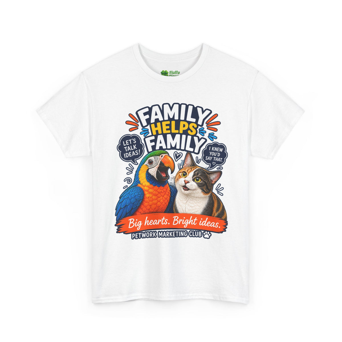Family Helps Family Parrot & Cat T-Shirt
