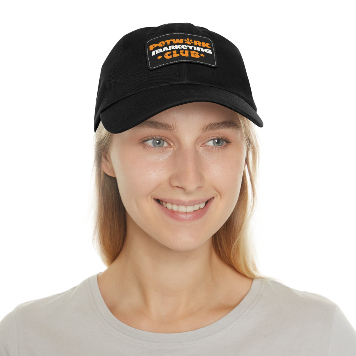 Petwork Marketing Club Dad Hat — Leather Patch Baseball Cap