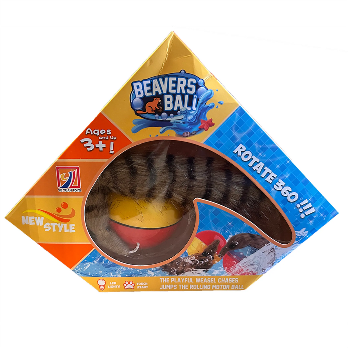 Beaver Ball Weasel Pet Toy, Motorized Pet Ball