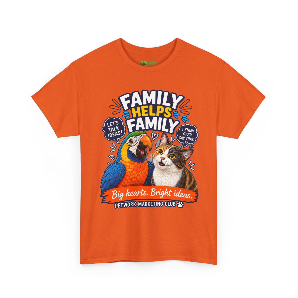 Family Helps Family Parrot & Cat T-Shirt