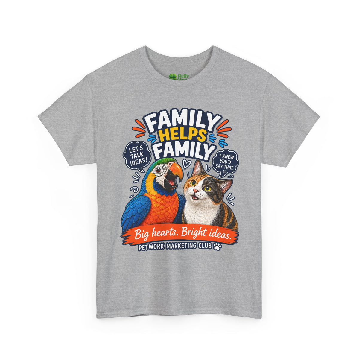 Family Helps Family Parrot & Cat T-Shirt