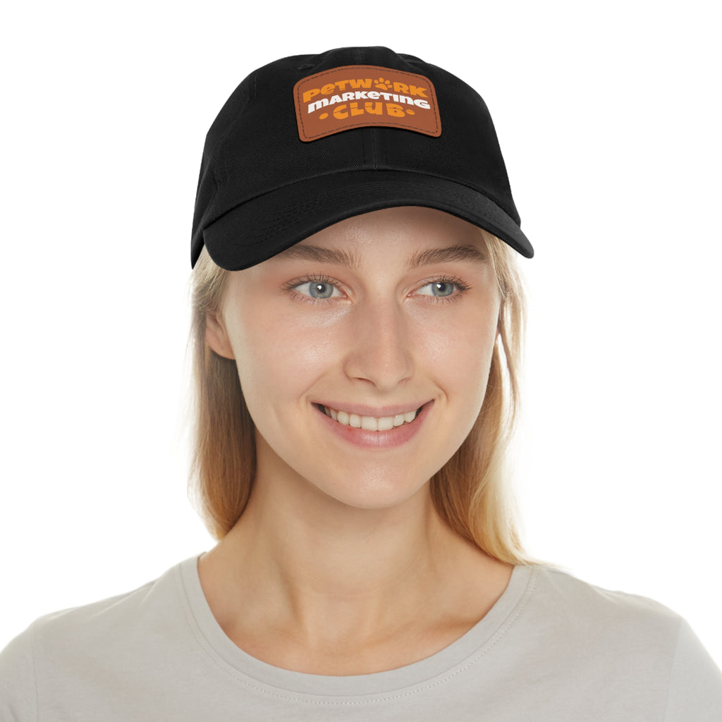 Petwork Marketing Club Dad Hat — Leather Patch Baseball Cap