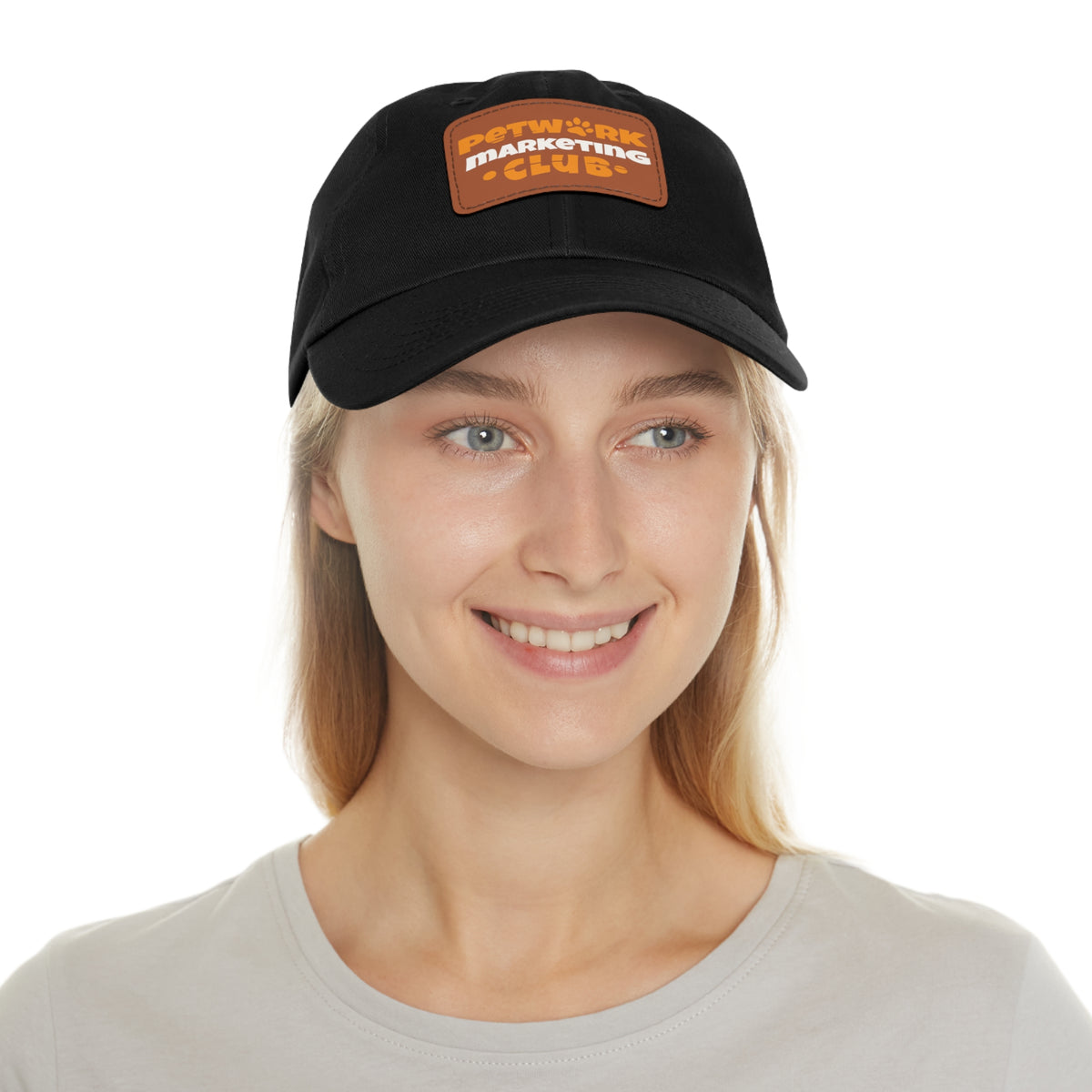 Petwork Marketing Club Dad Hat — Leather Patch Baseball Cap