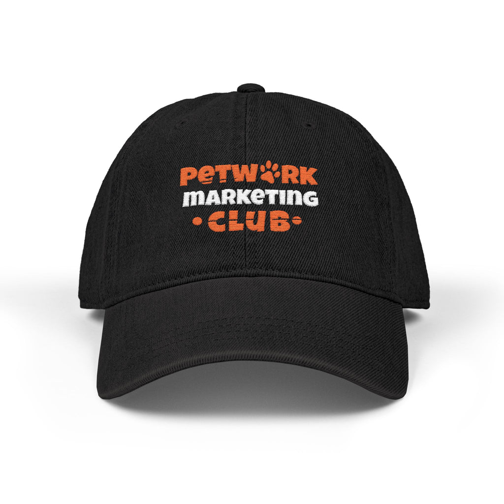 Petwork Marketing Club Embroidered Denim Hat — Paw Print Logo Cap