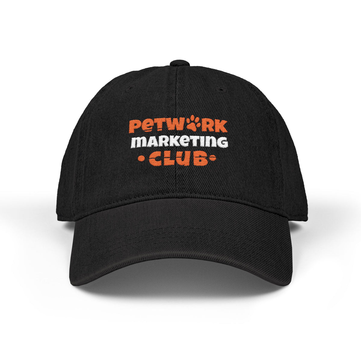 Petwork Marketing Club Embroidered Denim Hat — Paw Print Logo Cap