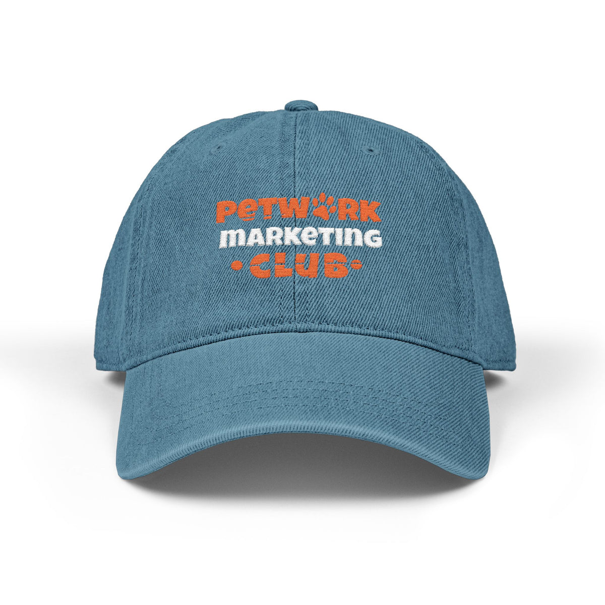 Petwork Marketing Club Embroidered Denim Hat — Paw Print Logo Cap