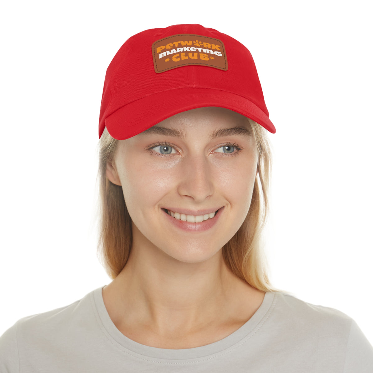 Petwork Marketing Club Dad Hat — Leather Patch Baseball Cap