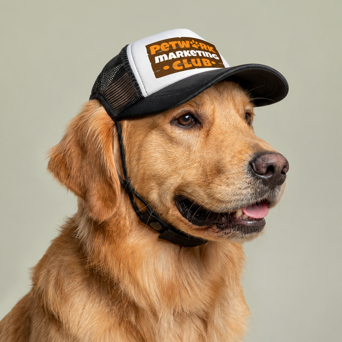 Petwork Marketing Club Trucker Hat — Retro Dog Paw Foam Cap