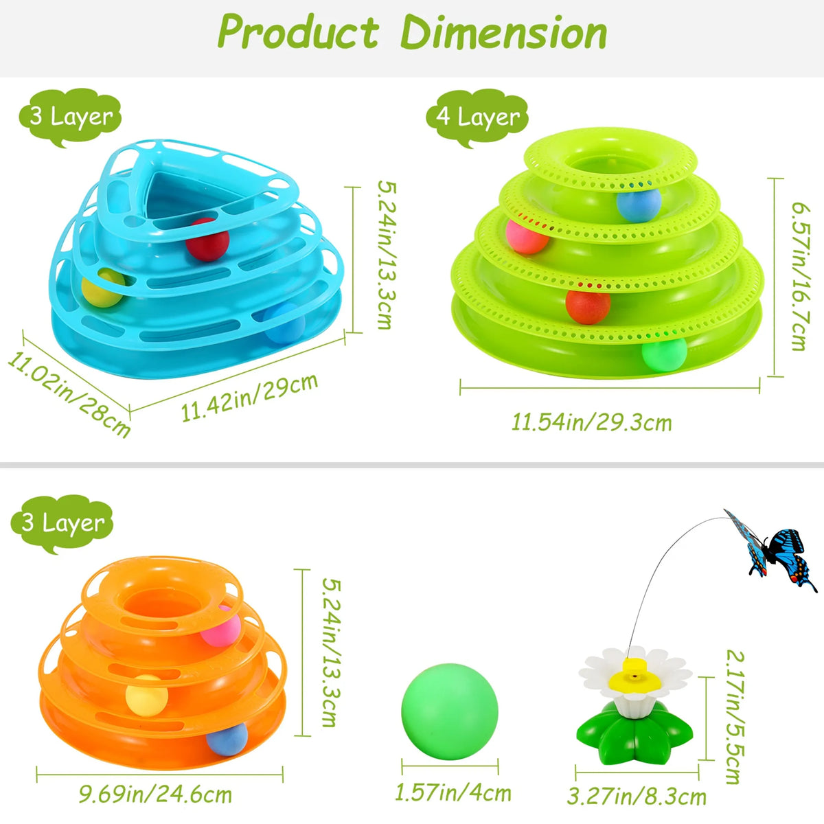 Cat Track Tower Toys 4-Layer Ball Track Interactive Cat Toys