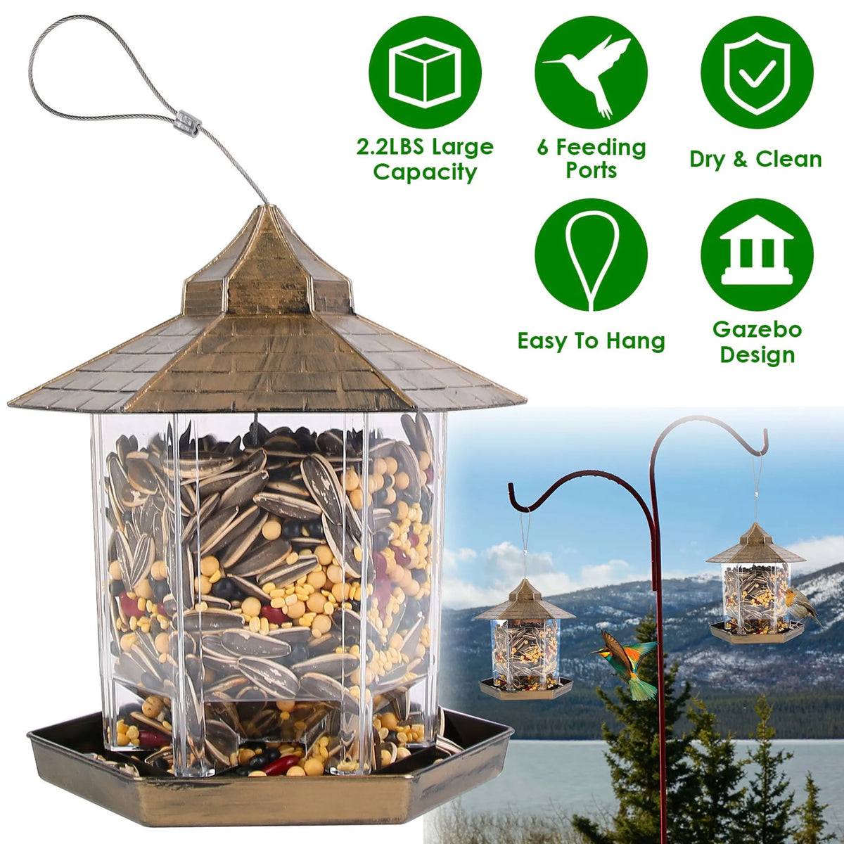 Hanging Gazebo Wild Bird Feeder