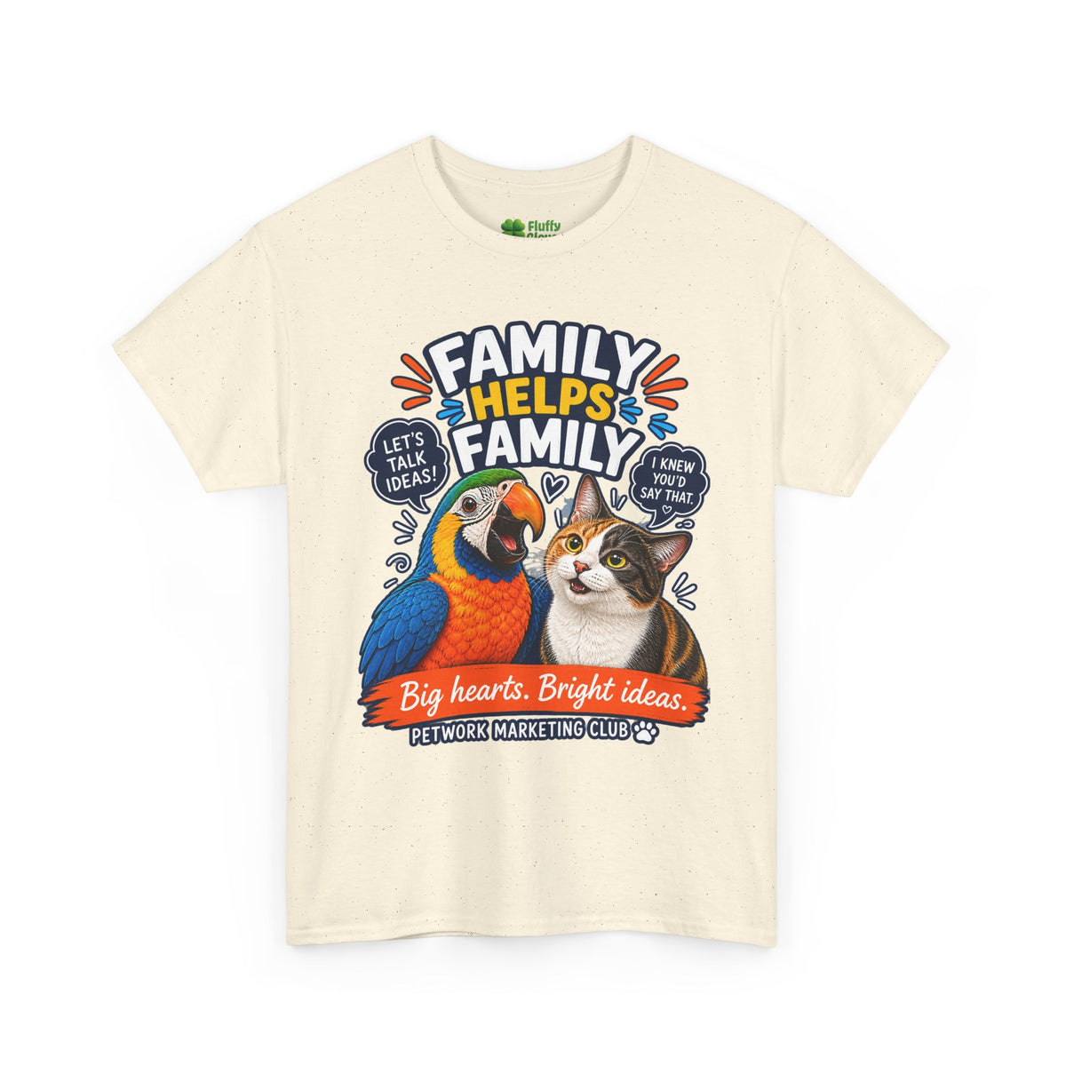 Family Helps Family Parrot & Cat T-Shirt