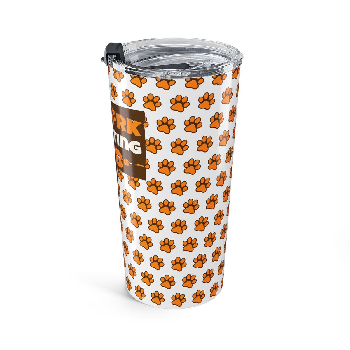20oz Orange Paw Print Tumbler – Cute Pet Lover Travel Cup
