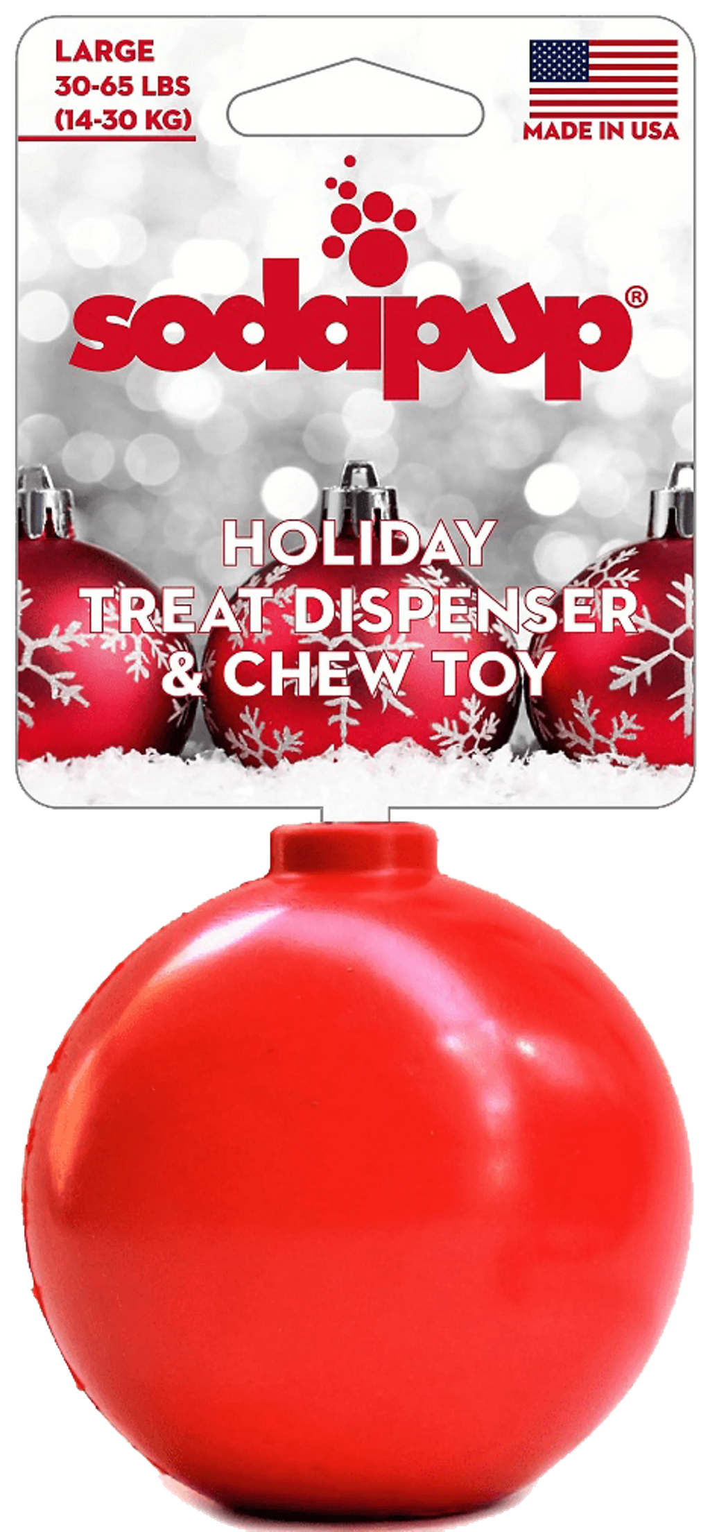 Christmas Ornament eDispenser Durable Rubber Chew Toy & Treat Dispenser
