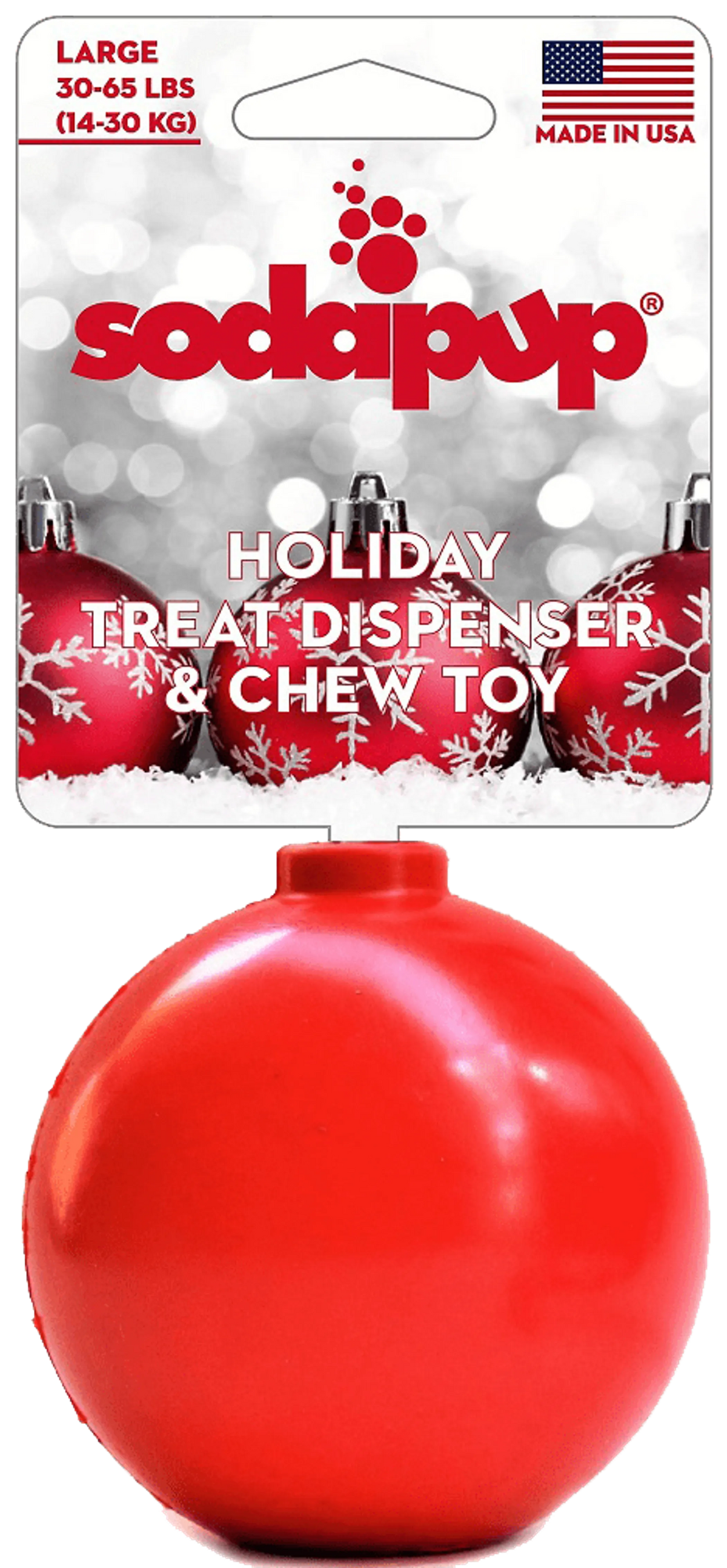 Christmas Ornament eDispenser Durable Rubber Chew Toy & Treat Dispenser