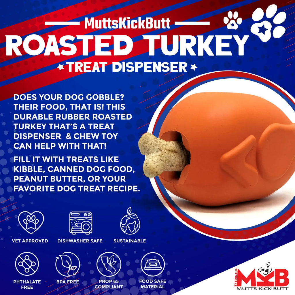 Roasted Turkey Dog Chew Toy & Treat Dispenser