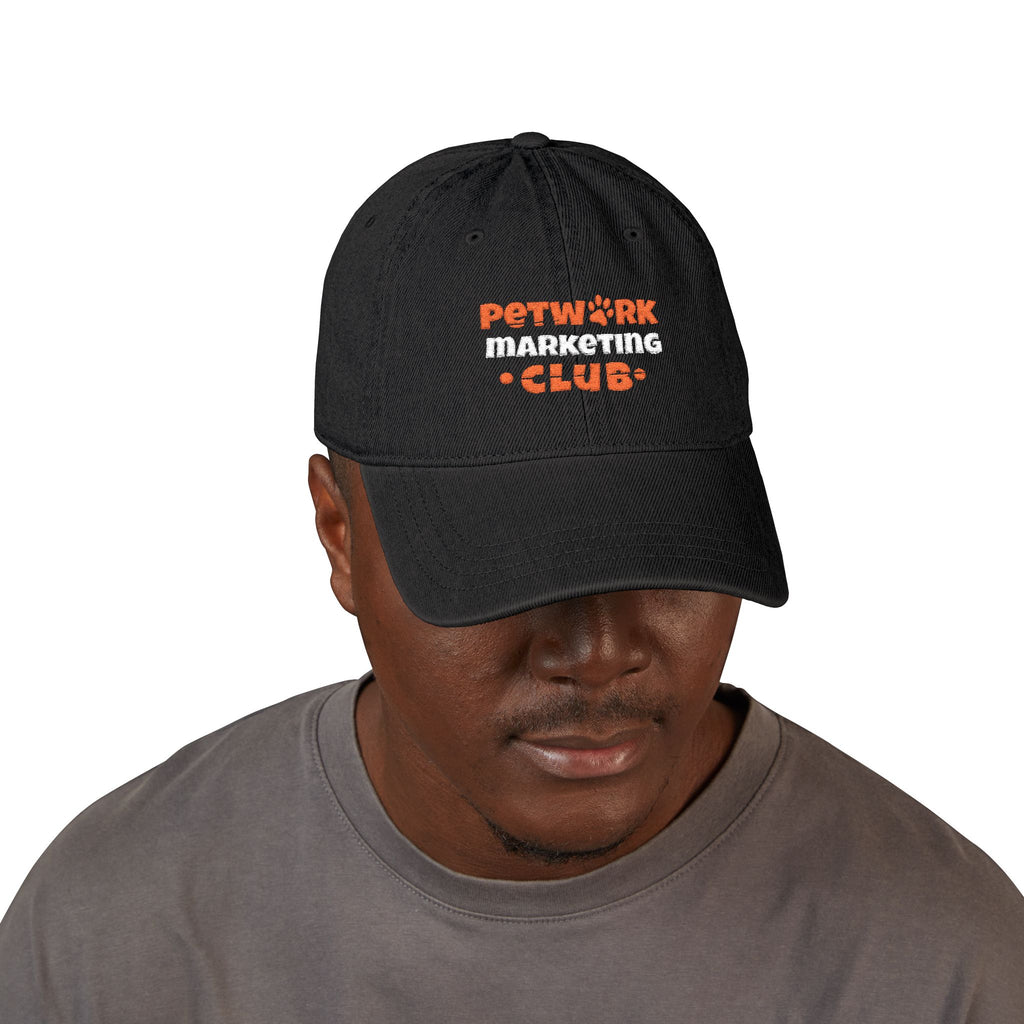 Petwork Marketing Club Embroidered Denim Hat — Paw Print Logo Cap