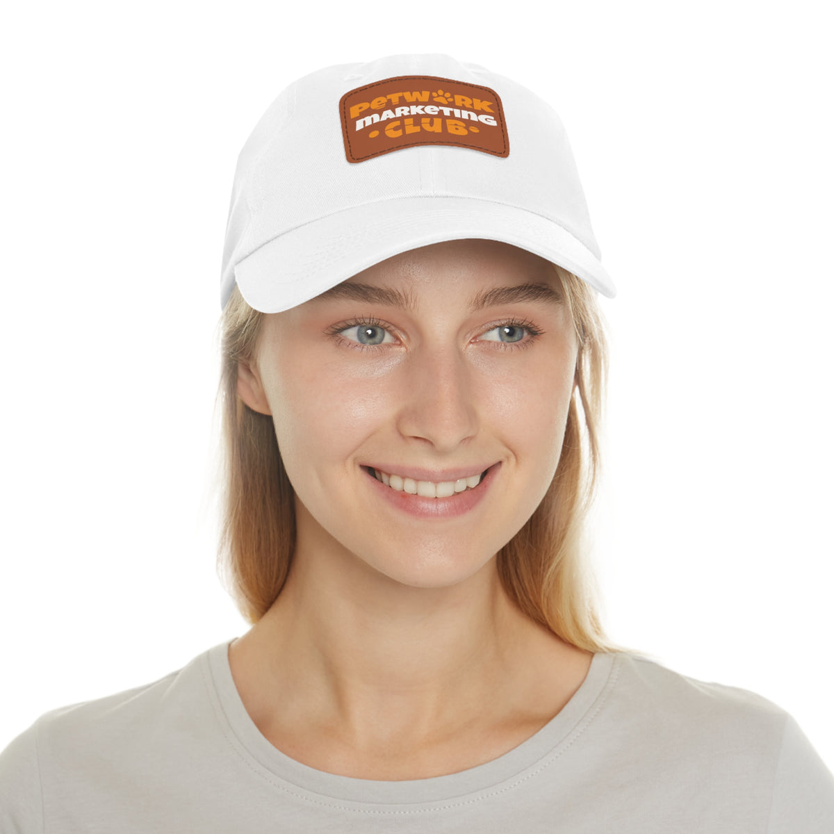Petwork Marketing Club Dad Hat — Leather Patch Baseball Cap