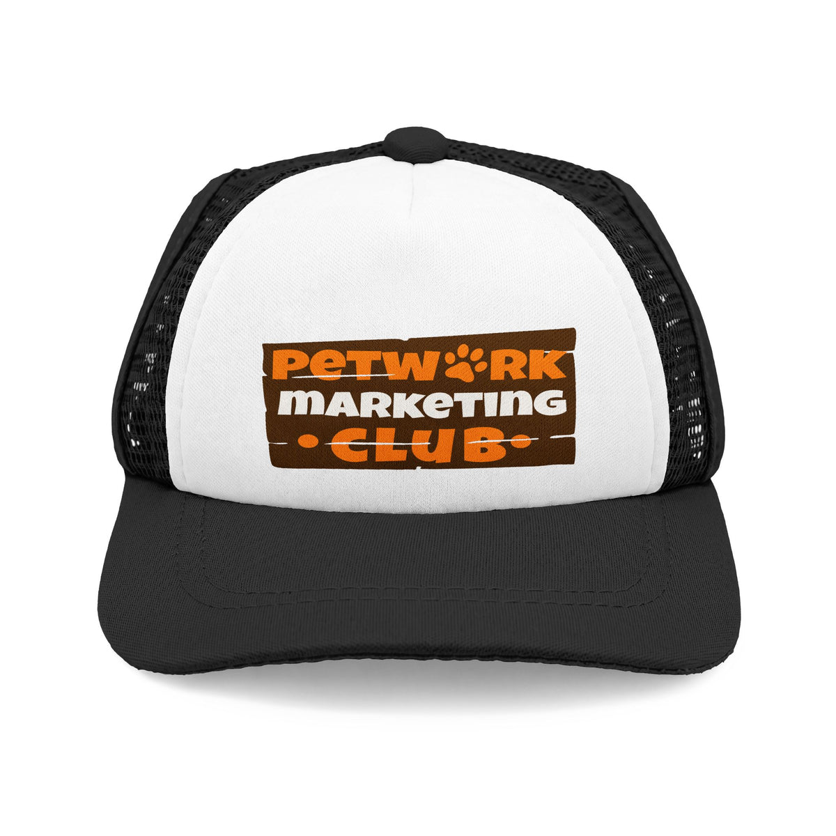Petwork Marketing Club Trucker Hat — Retro Dog Paw Foam Cap