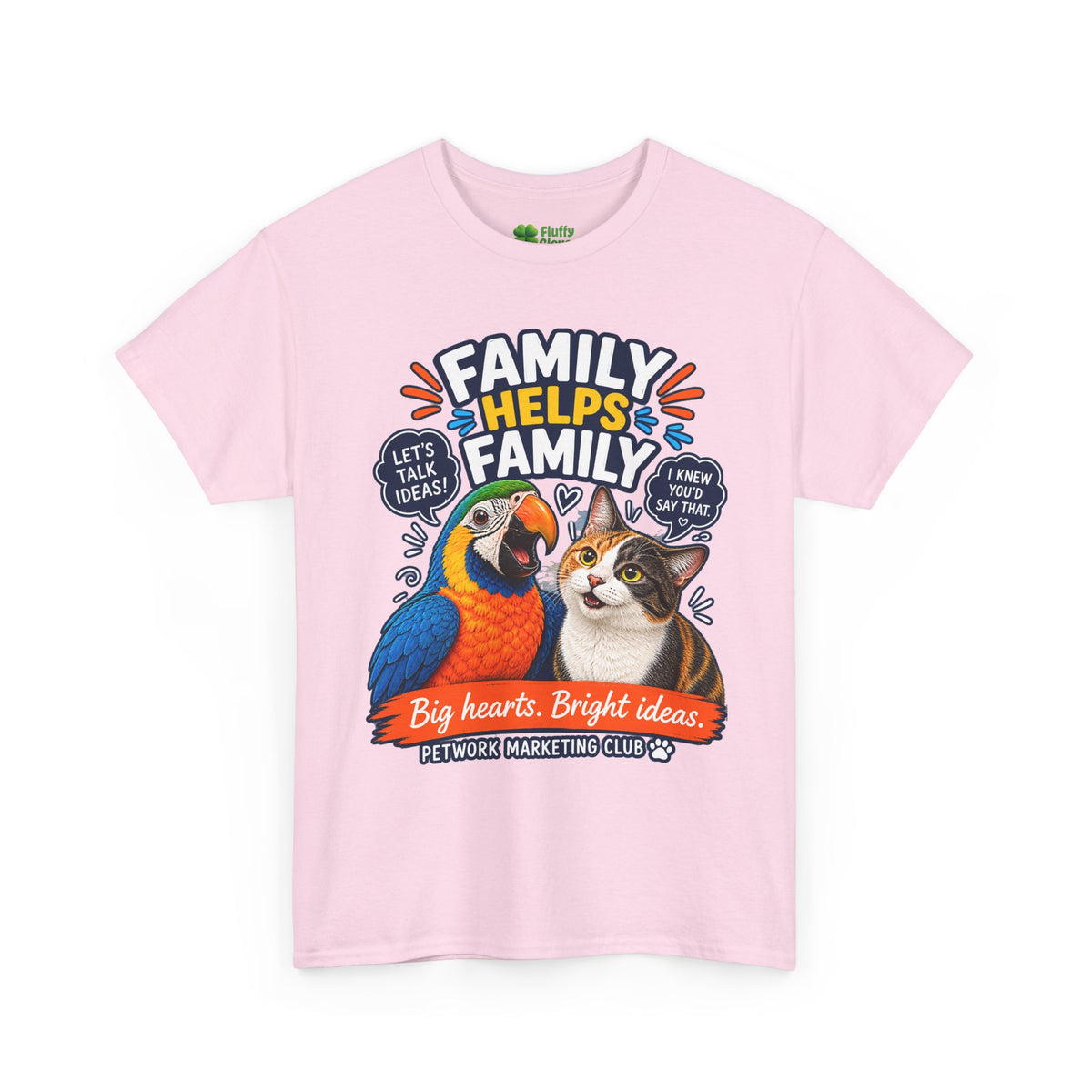 Family Helps Family Parrot & Cat T-Shirt