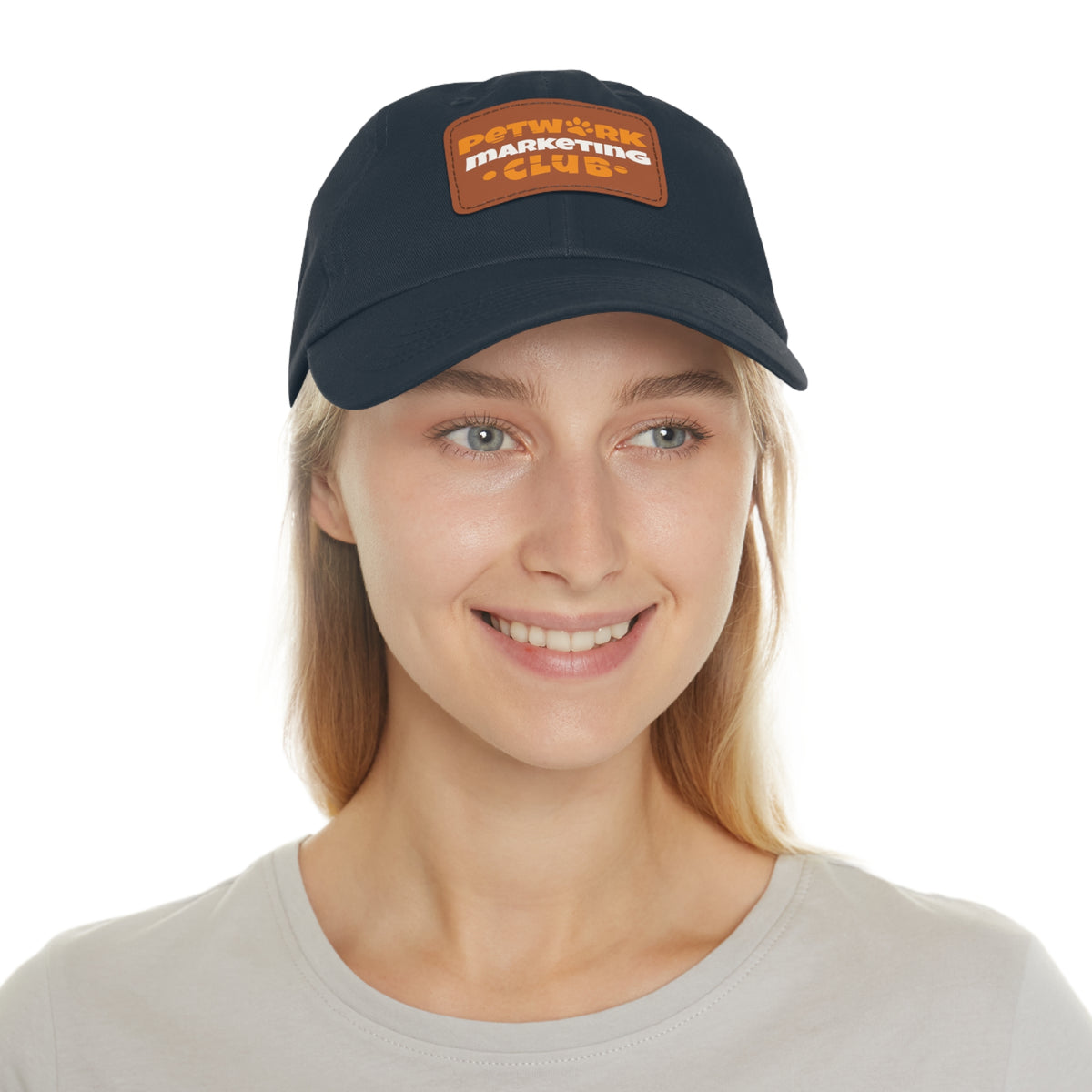 Petwork Marketing Club Dad Hat — Leather Patch Baseball Cap