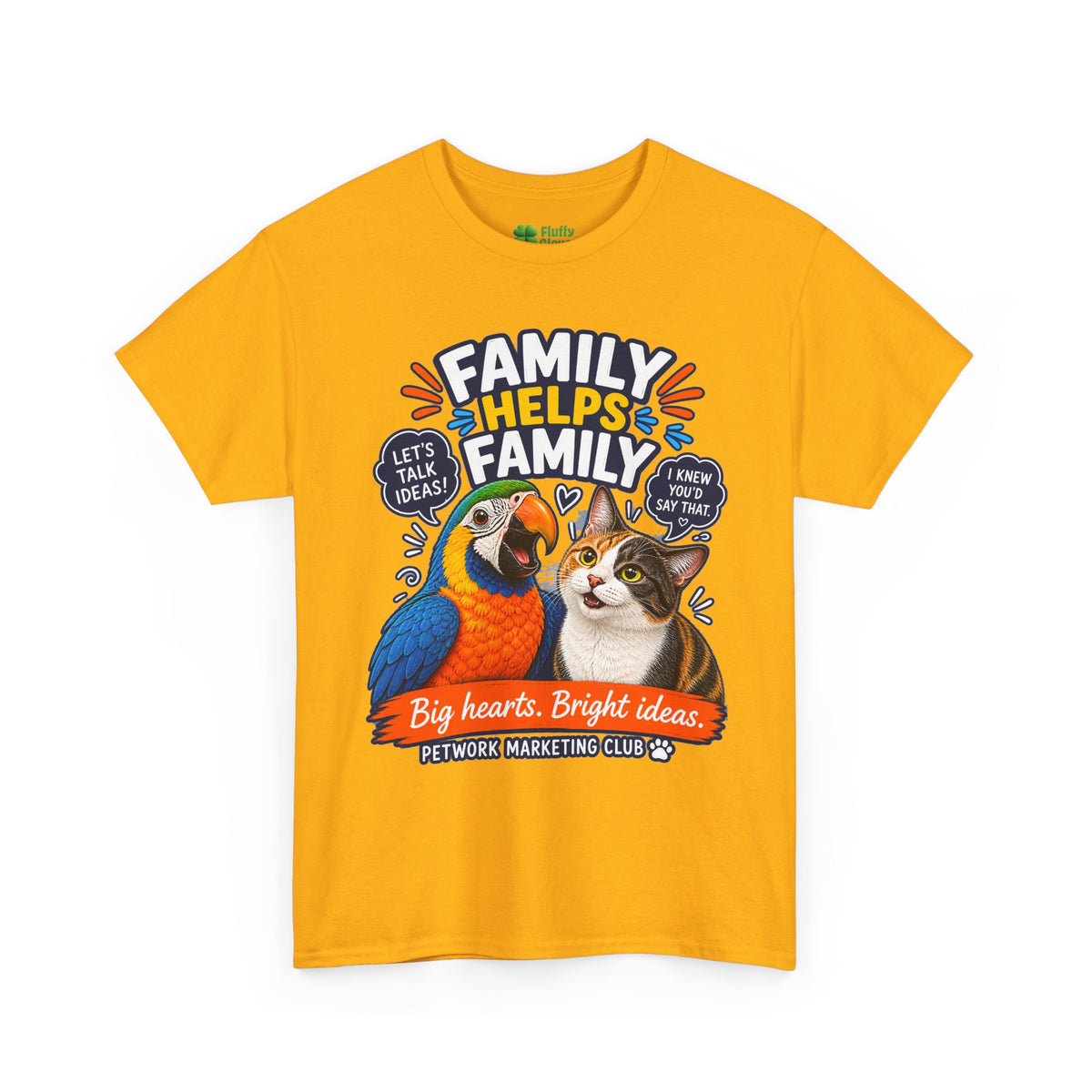 Family Helps Family Parrot & Cat T-Shirt