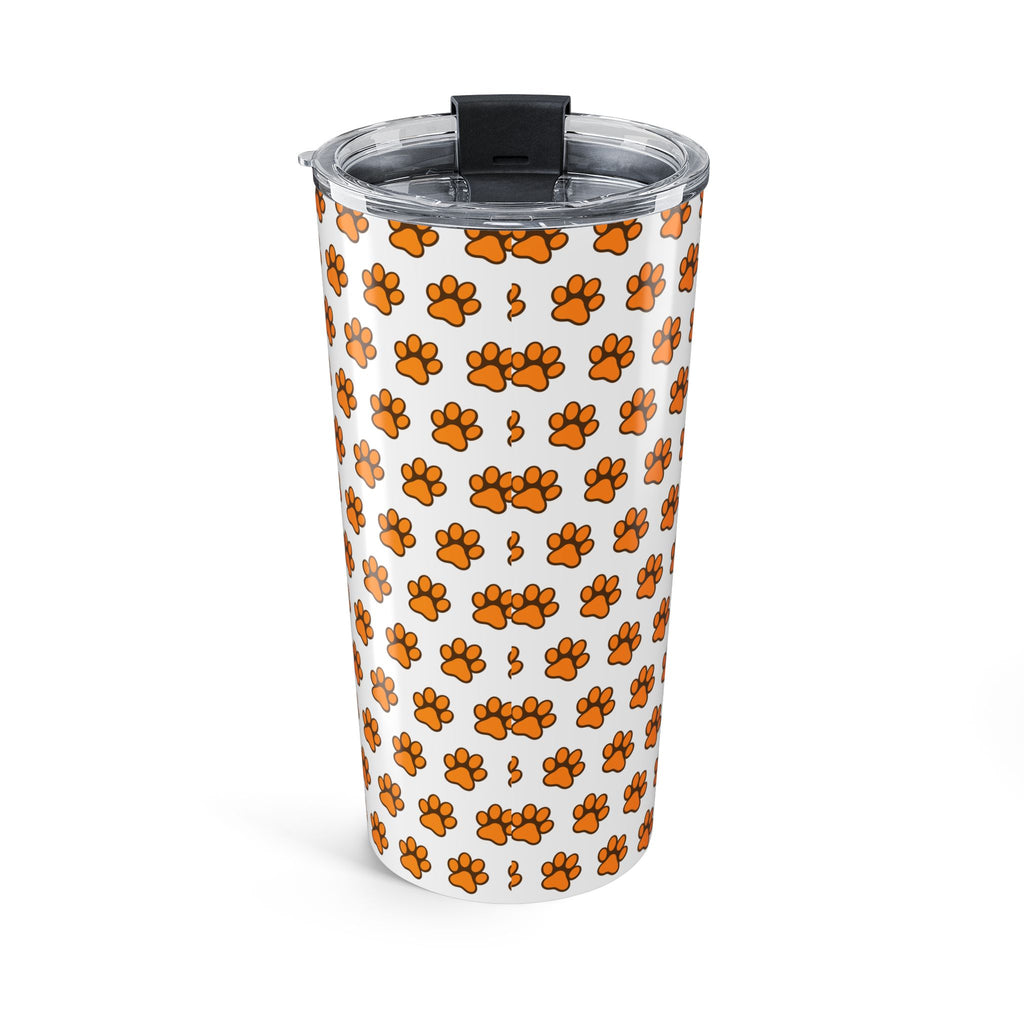 20oz Orange Paw Print Tumbler – Cute Pet Lover Travel Cup