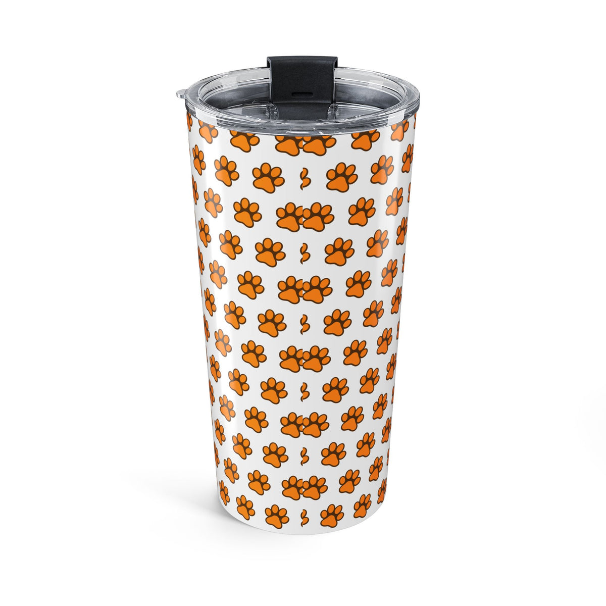 20oz Orange Paw Print Tumbler – Cute Pet Lover Travel Cup